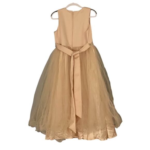 VTG Jessica McClintock Satin Tulle Dress, Embroidered, Flower Girl Dress, 10 - Picture 2 of 14